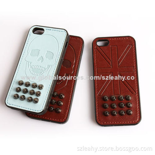 TPU + PU Mixed Case, Stick the Rivet on the Surface for iPhone5/5s